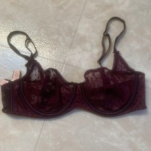 Maroon Lace Bra